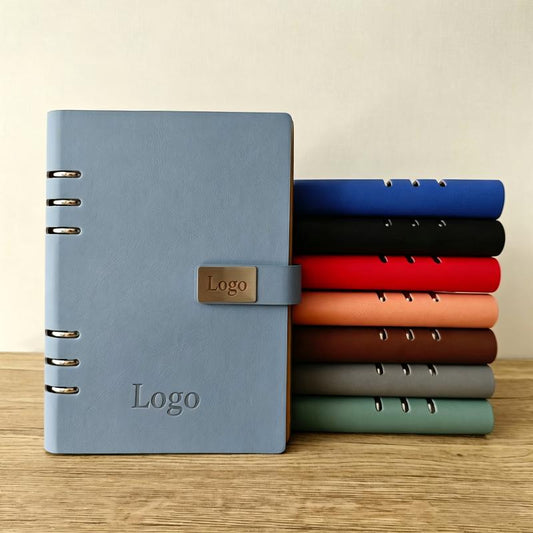 A5 premium spiral notebook with customized logo on pu cover,english,arbic,spanish
